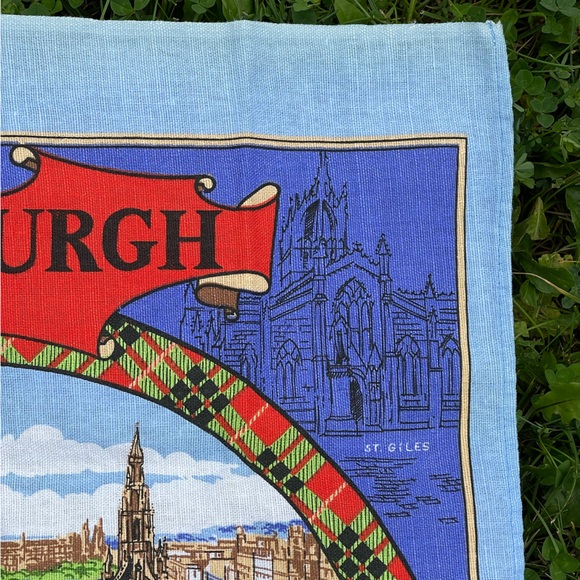 Vintage Edinburgh Scotland Scottish Souvenir Linen Tea Towel - Picture 3 of 8